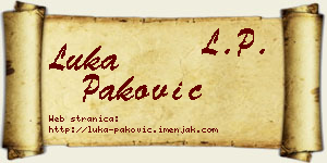 Luka Paković vizit kartica